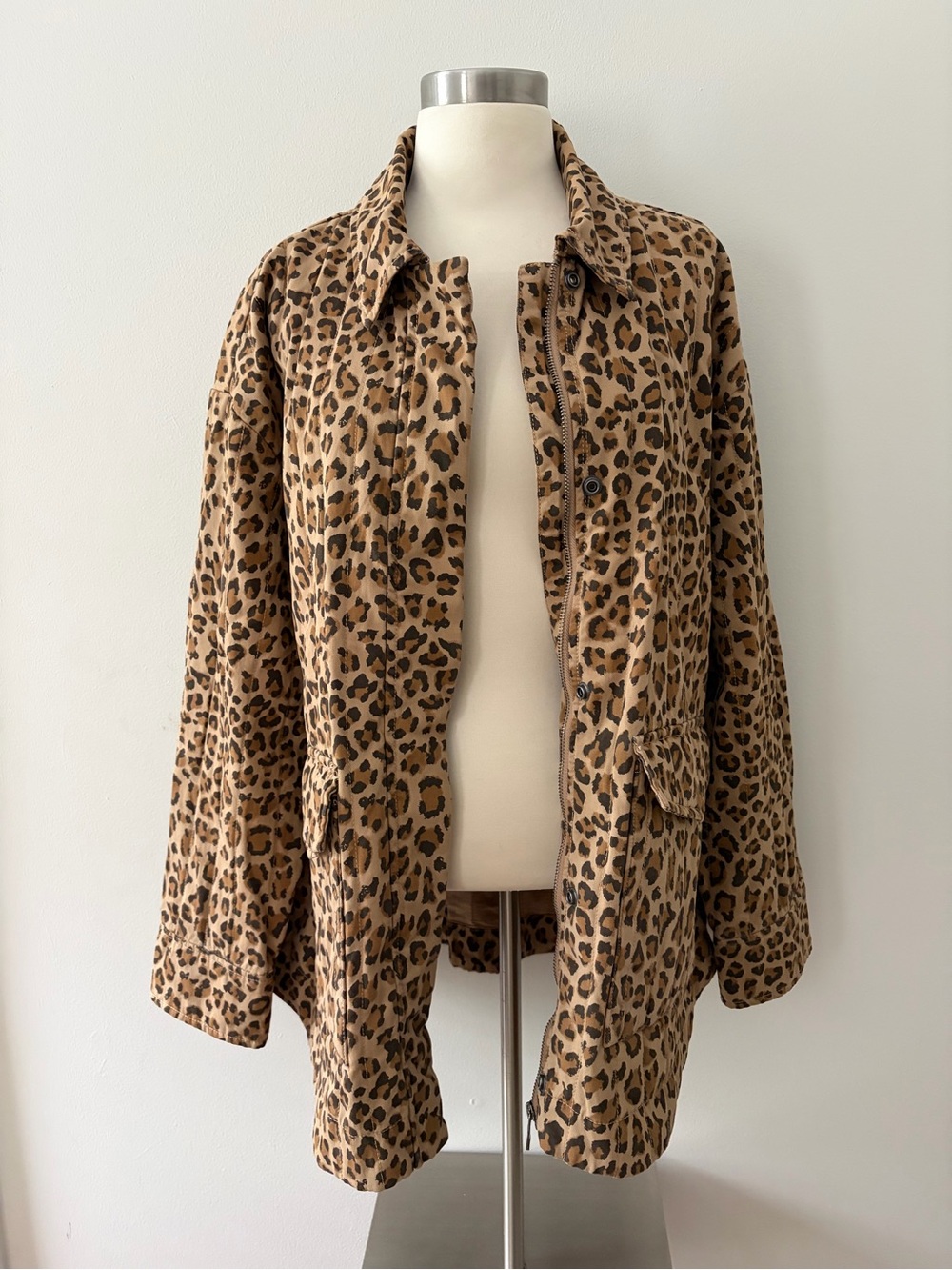 Pistola Cecile Quilted Feline Leopard Print Jacket L Boho Chic Fall Fashion - Picture 4 of 13